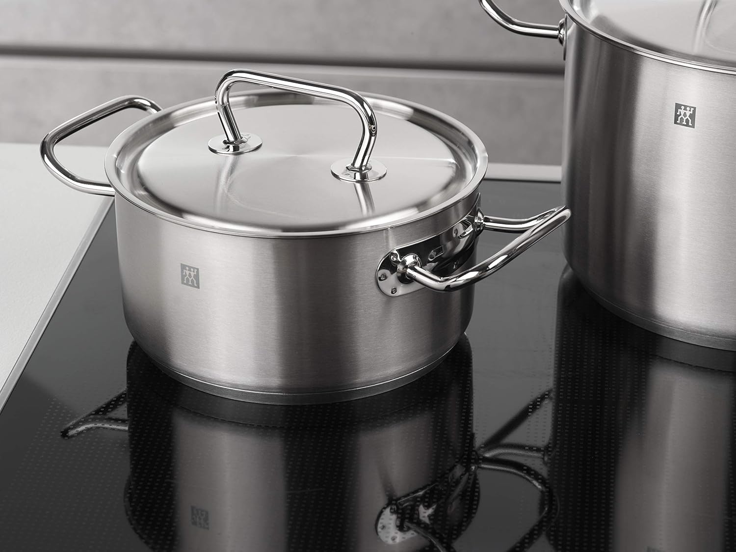 ZWILLING 5-Piece Cookware Set, 4 Lids, Suitable for Induction, Stainless Steel, Passion, Bright Grey, Diameter 16 cm, Diameter 20 cm, Diameter 24 cm, Diameter 28 cm