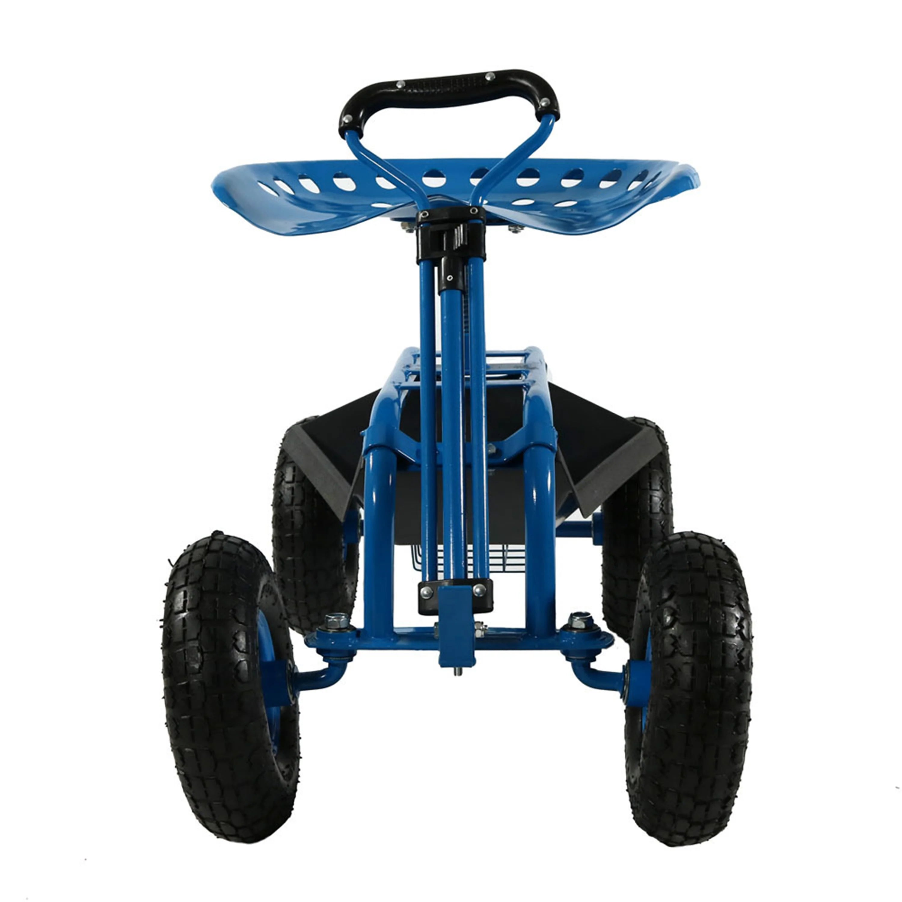 2025 Carrito de Jardín Rodante Sunnydaze con Asiento Giratorio y Manillar de Dirección