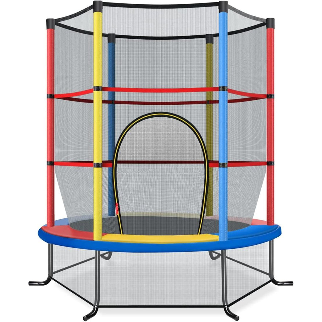 Cama Elástica Para Niños Con Red De Seguridad Y Almohadilla Para Muelles Costway 165 X 165 X 161cm Coloreado