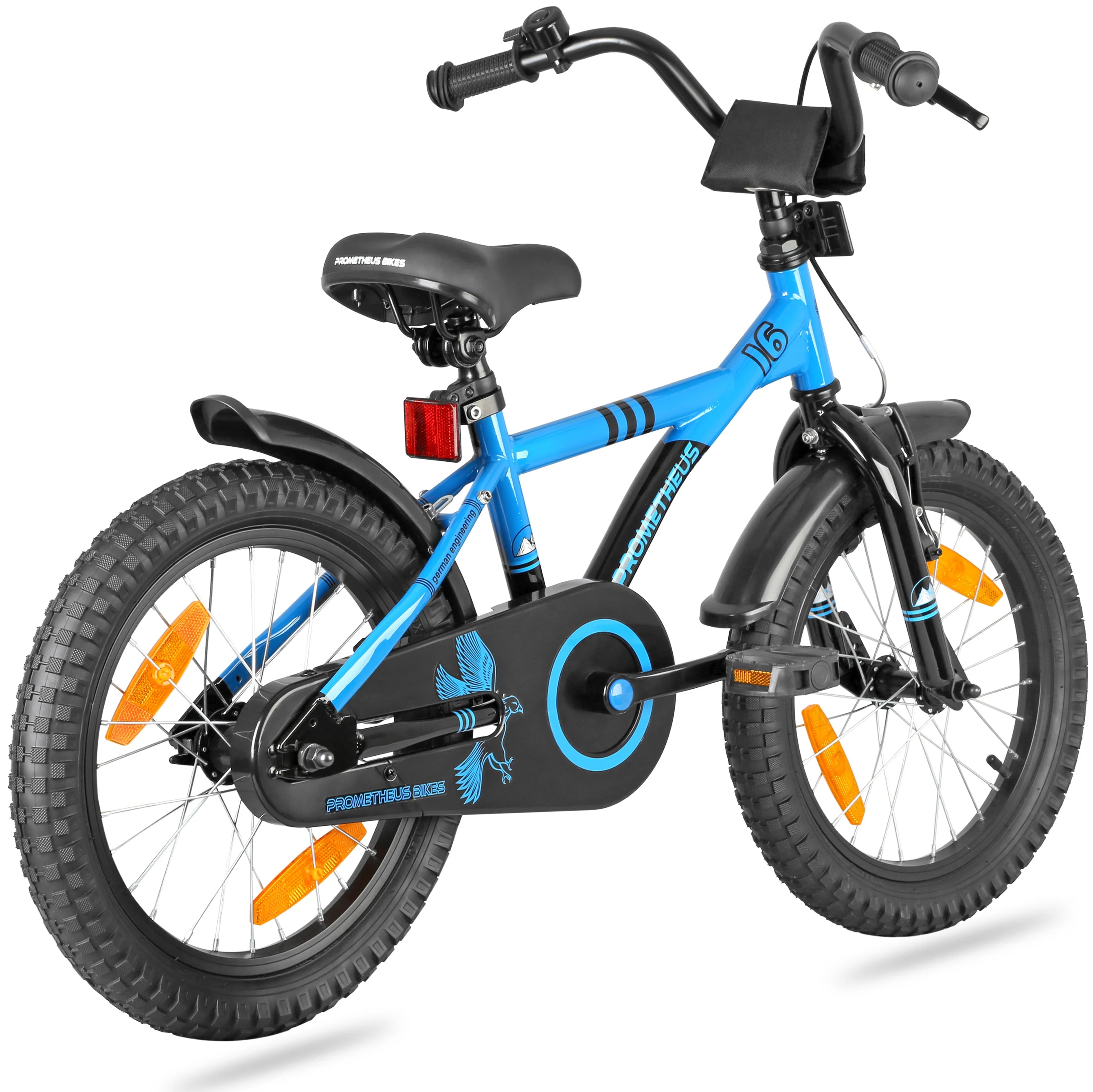 2025 Bicicleta Infantil de 16 Pulgadas con Ruedas Auxiliares Desmontables, para Niños de 4 a 5 Años, Azul y Negro
