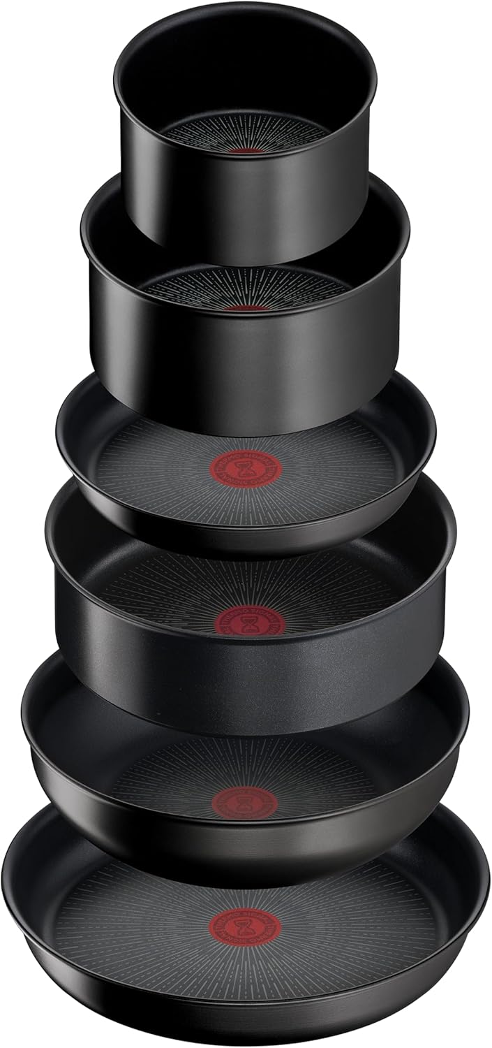 Tefal Ingenio Unlimited On - Juego de 3 Cazos 16/18/20 cm + Mango extraíble | Apto inducción, antiadherentes, revestimiento titanio, Thermo-signal, sin PFOA, apto lavavajillas y horno