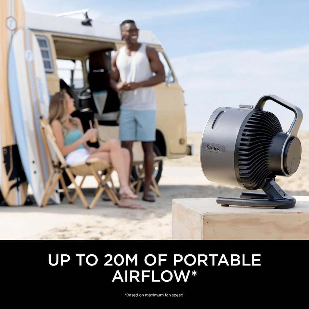 2025 Ventilador con nebulización Shark FlexBreeze HydroGo FA050UK – Solución portátil de enfriamiento ultra potente para interior y exterior (Carbón)