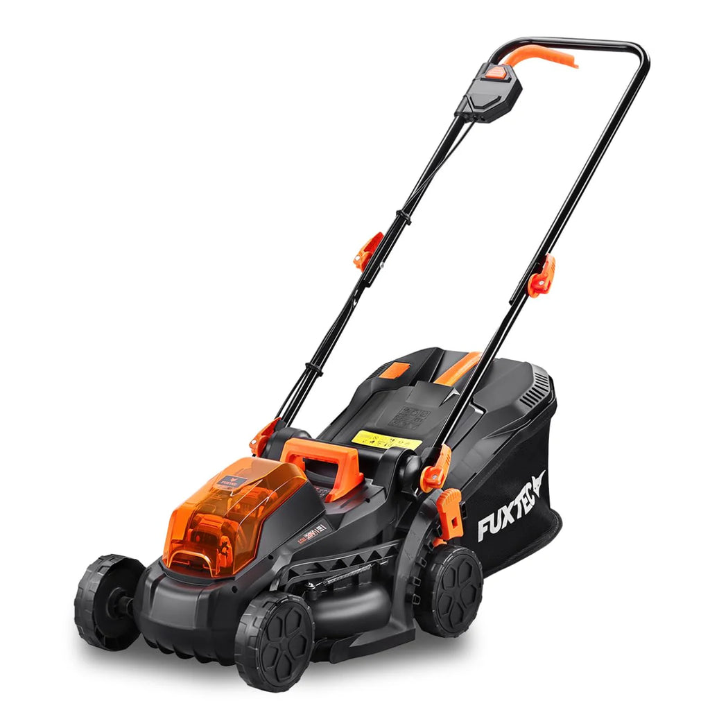 2025 Cortacésped inalámbrico FUXTEC 40V (2x20V) E1RM20 con 2 baterías Li-Ion 20V 2Ah y cargador doble – Ancho de corte 33 cm, altura de corte variable