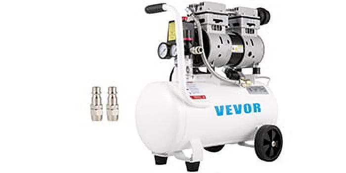 2025 Compresor de aire portátil BENTISM 25 L (6,6 galones), 1 HP, sin aceite, tanque de acero, 115 PSI, pistón plano, ultra-silencioso – para reparaciones en el hogar y inflado de neumáticos