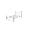 Estructura de cama moderna de metal blanca, tamaño Twin – Embellece tu habitación