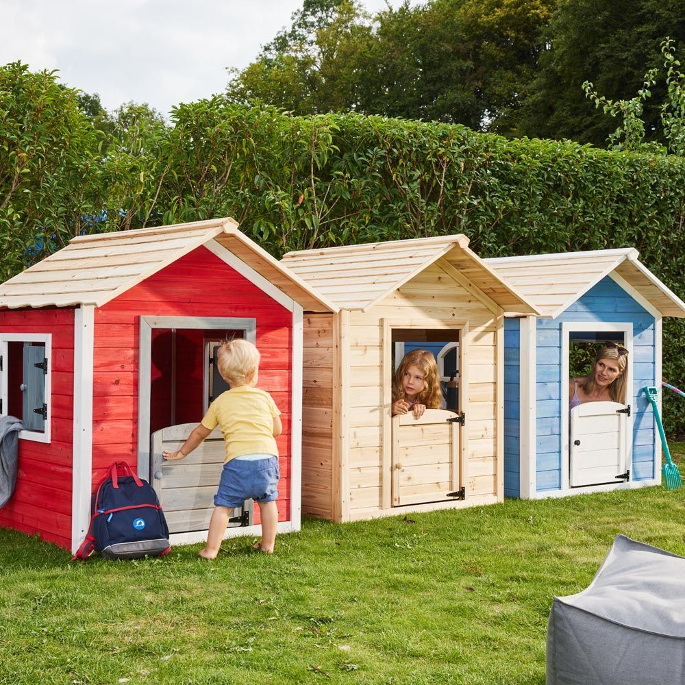 Caseta Madera Infantil Jardín 118,2  X 138  X 132,5 Cm - Rojo