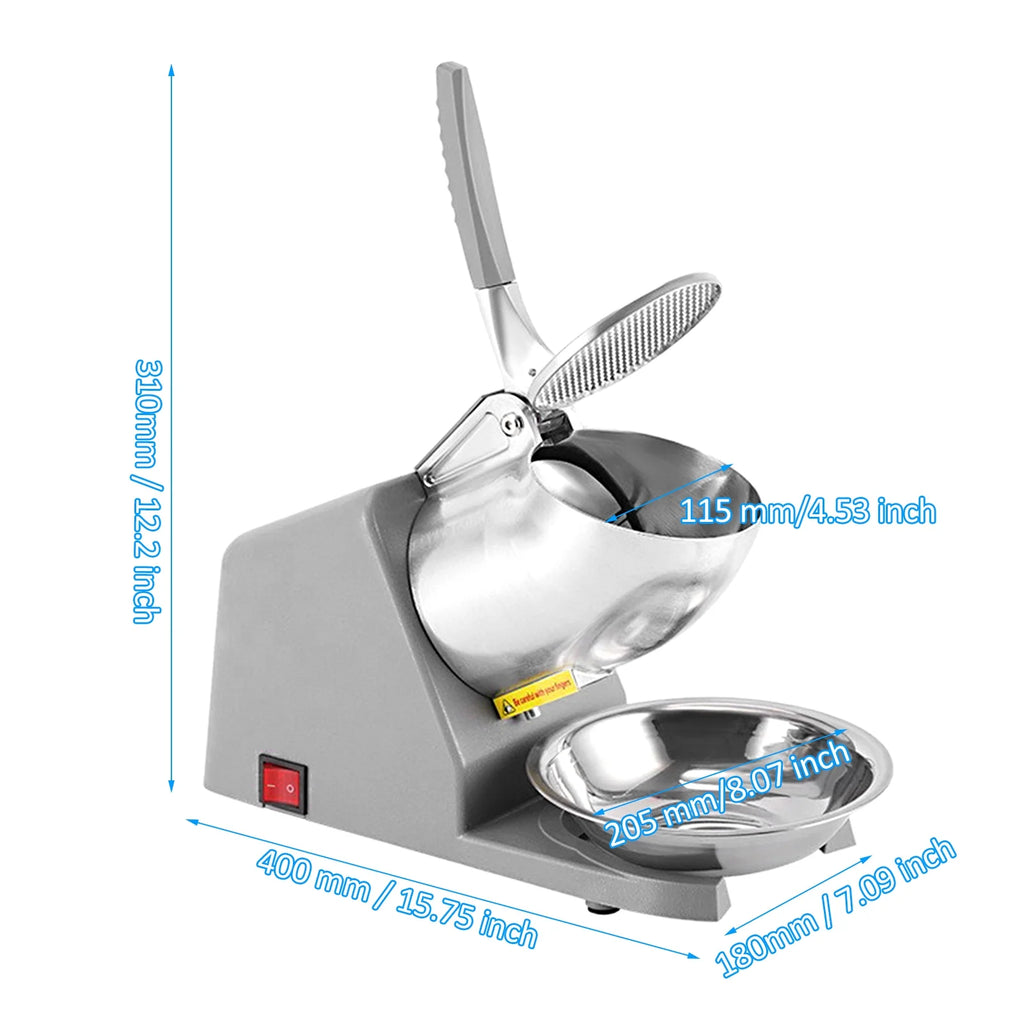 Máquina de hacer hielo con doble triturador de hielo, triturador de hielo Huiop Havou 300 W.