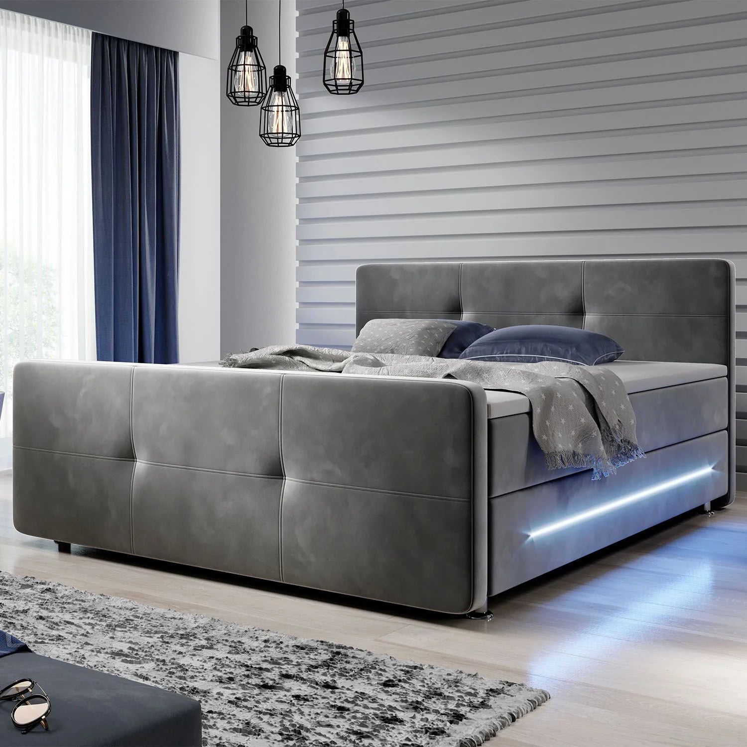 2025 Cama de muelles Houston – Tela