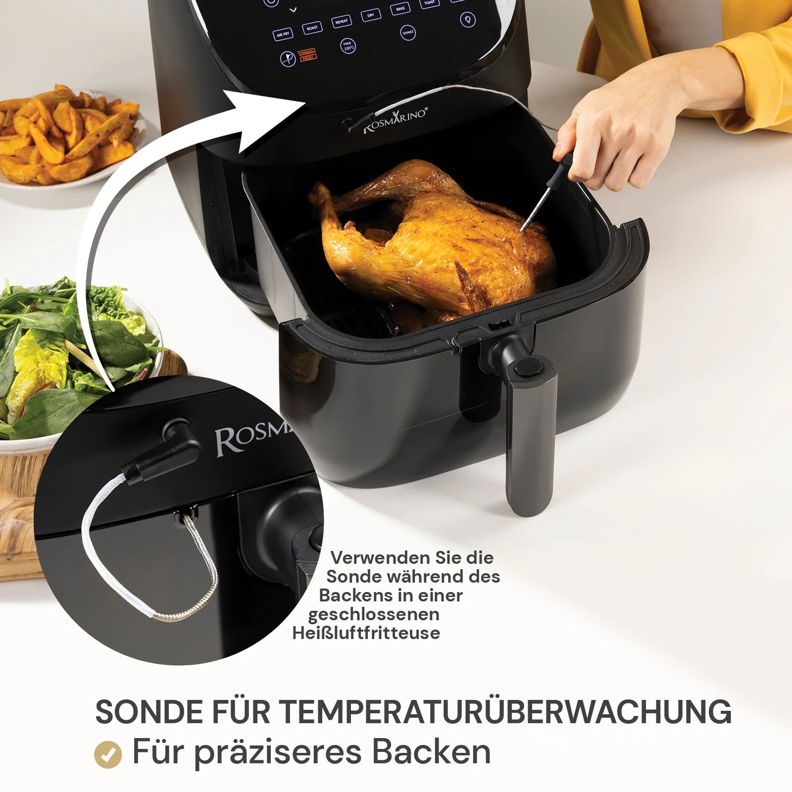 2025 Freidora de aire caliente Rosmarino TempSense – 6 L