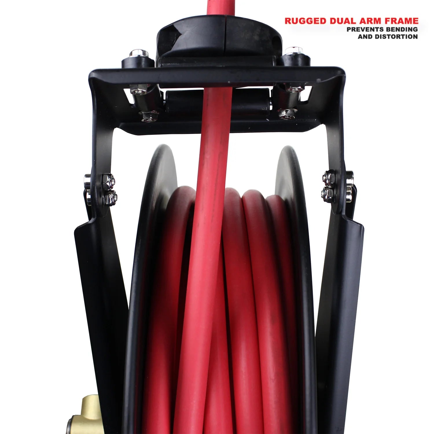 2025 Enrollador Automático de Doble Brazo de Acero con Manguera de Goma de 1/2" x 15 m – Máx. 300 PSI