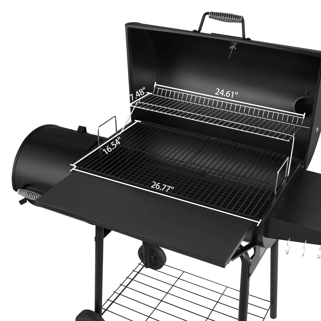 2025 Royal Gourmet Parrilla de Carbón BBQ de 30" y Ahumador Lateral