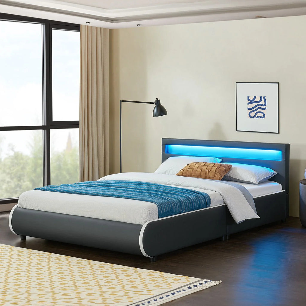 2025 Cama tapizada Sevilla 140x200 cm en blanco