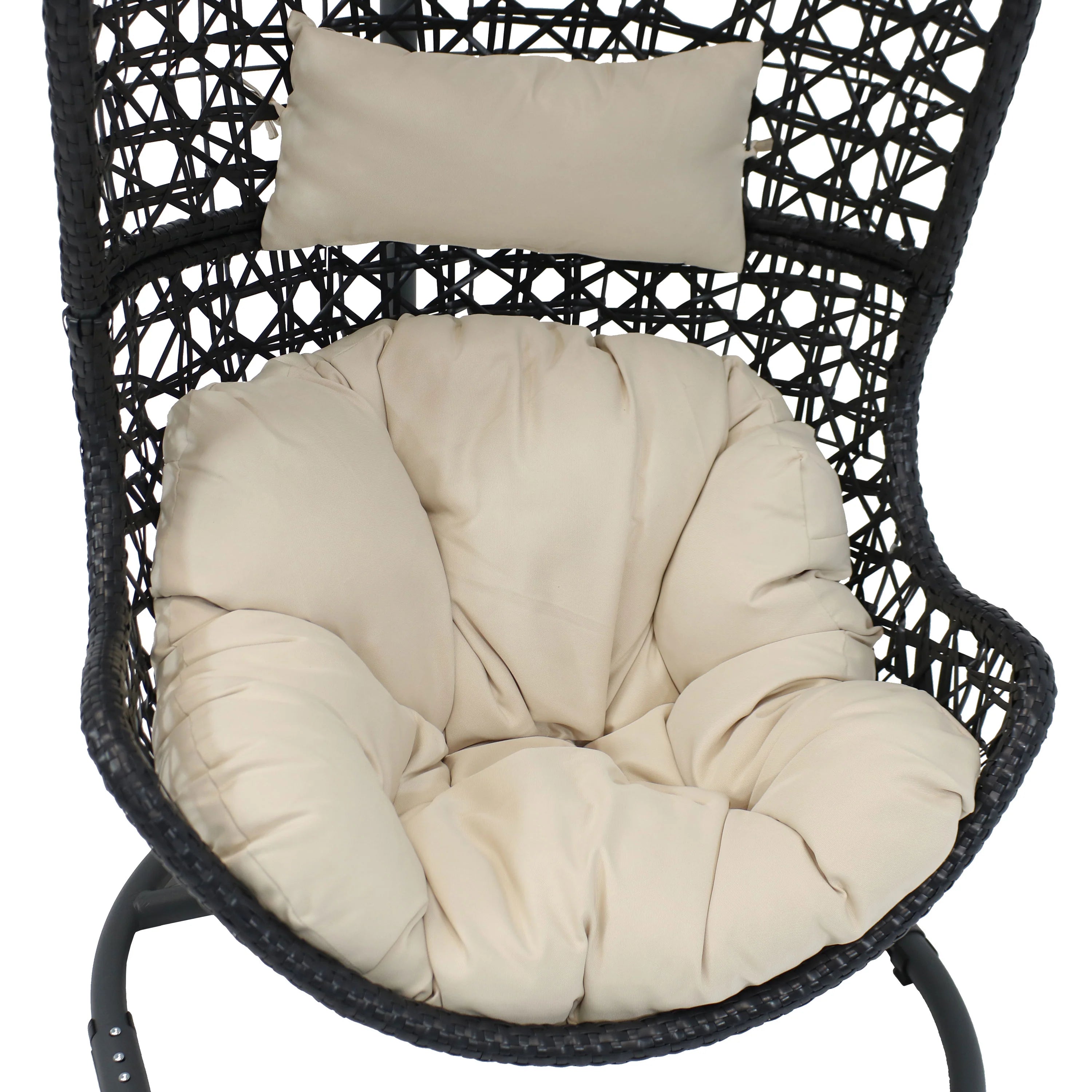 2025 Silla Colgante Tipo Huevo Sunnydaze Cordelia con Estructura de Acero y Cojín