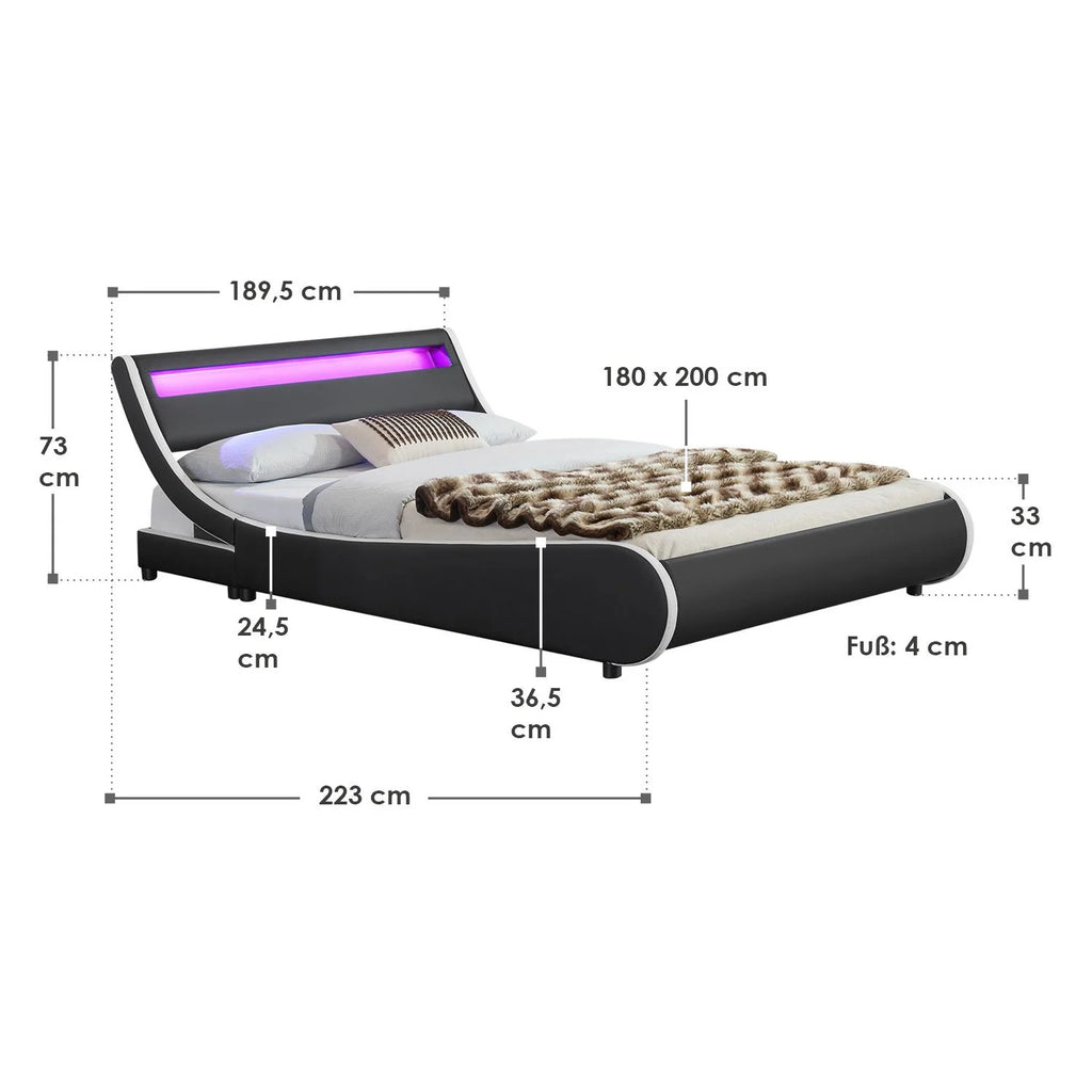 2025 Cama tapizada Valencia 140x200 cm en blanco