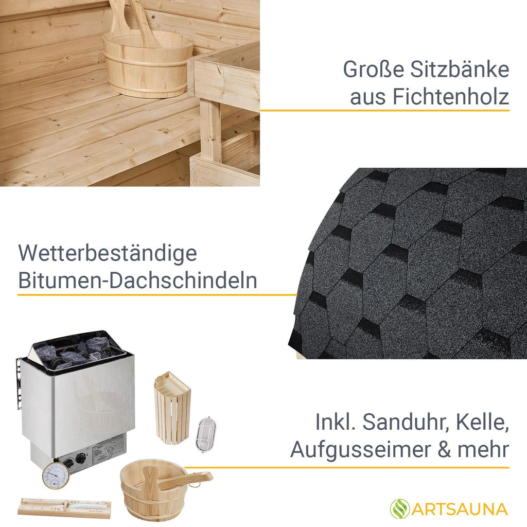 2025 Sauna barril Spitzbergen con estufa de sauna