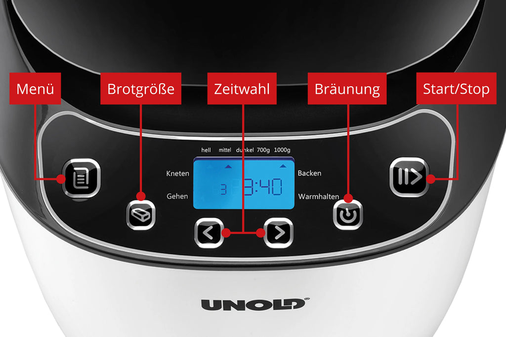 2025 Máquina de pan Unold 68010 Backmeister® Design 550 W con 12 programas y capacidad de 1.000 g