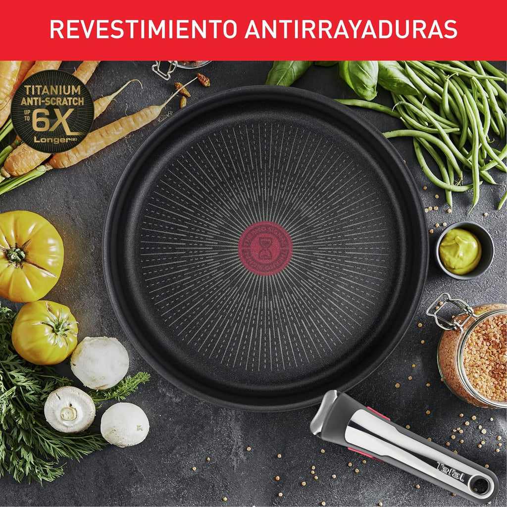 Tefal Ingenio Preference On Set of 2 Frying Pans 24/28 cm + 2 Saucepans 16/20 cm + 24 cm Pot + 26 cm Wok + 2 Removable Handles + 5 Accessories | Induction Safe, Non-Stick, PFOA Free