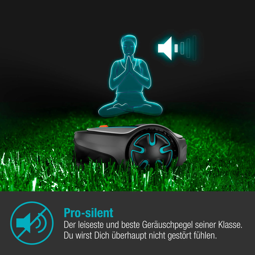 2025 Robot cortacésped Gardena SILENO minimo 350 m²: cortacésped inteligente con conectividad óptima, programable vía la aplicación Gardena Bluetooth (15208-47)
