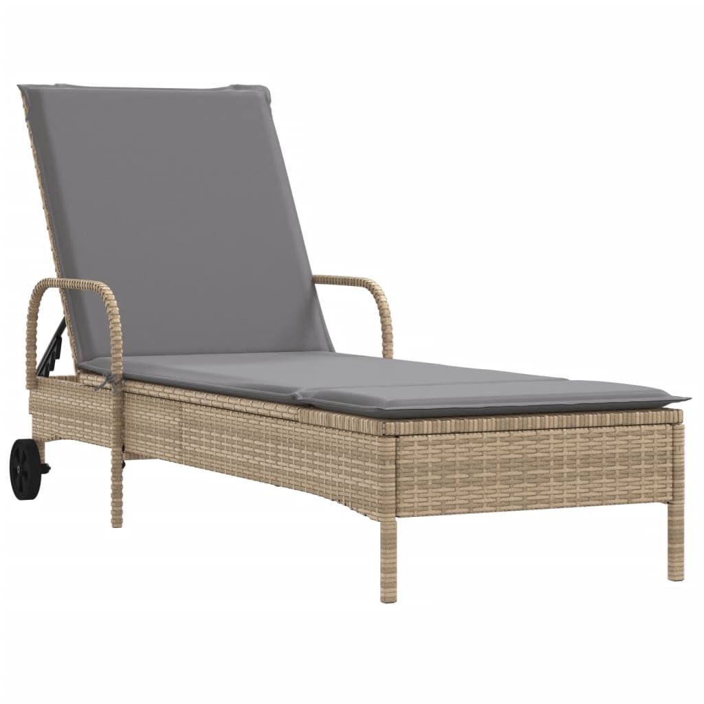 2 Uds Tumbona | Sillas Con Cojines Ratán Sintético Beige Cfw512621