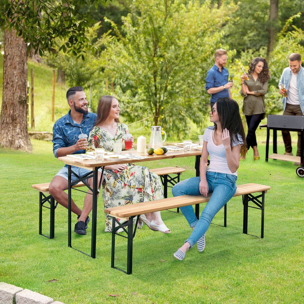 2025 Conjunto de mobiliario plegable para fiestas Bichl de 3 piezas en madera