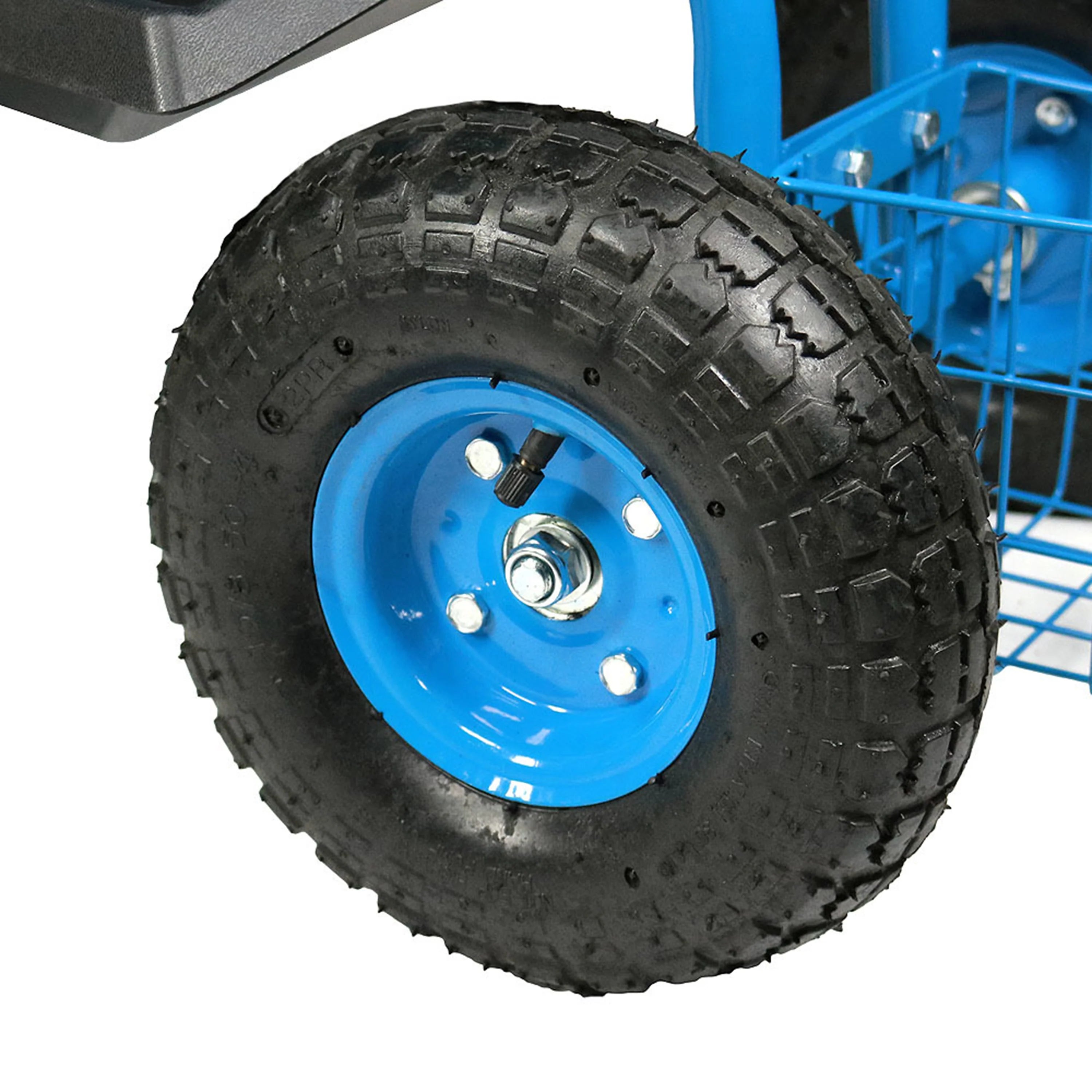 2025 Carrito de Jardín Rodante Sunnydaze con Asiento Giratorio y Manillar de Dirección