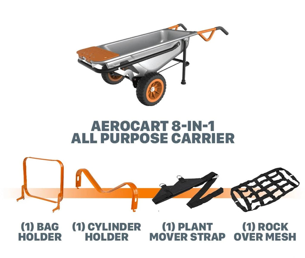 Carretilla multifuncional Worx Aerocart 8 en 1