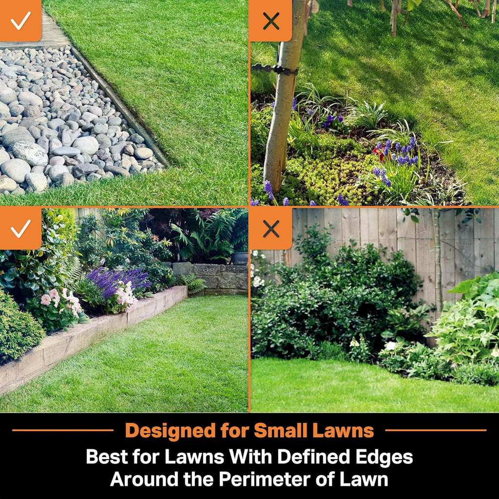 LawnMaster VBRM16 OcuMow™ Robots Electric Lawn Mowers for Gardens of 100 m2 Cut 20-60 mm, Slope 35% with Lithium Ion Battery MX 24V 4.0Ah and Fast Charger
