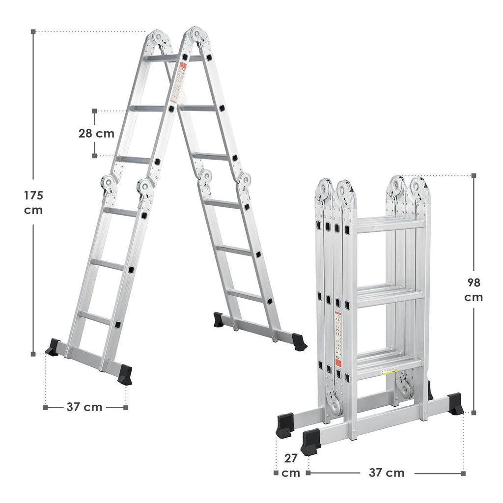 2025 Escalera multifuncional de aluminio 3,6 m – Versátil, estable y compacta