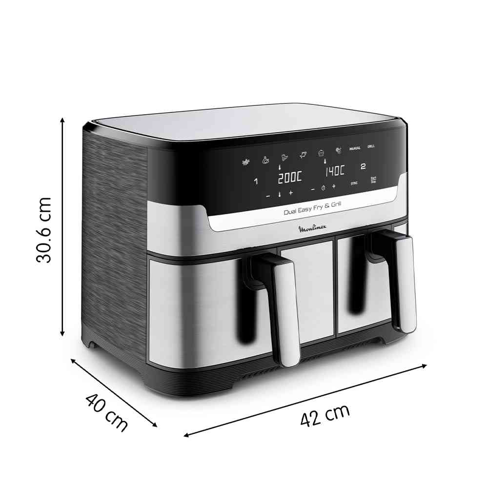 2025 Freidora de Aire Easy Fry & Grill Dual 8,3 Lts Moulinex