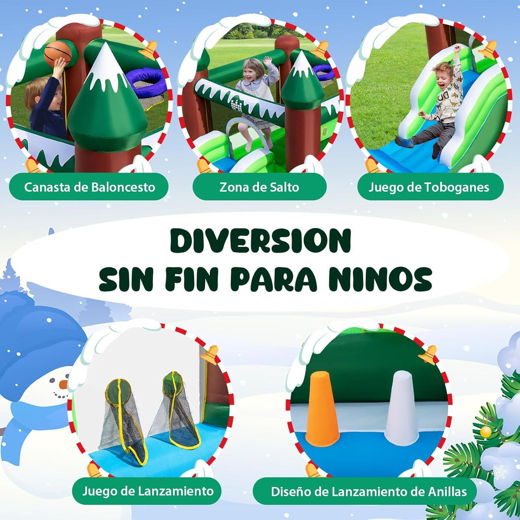 Castillo Hinchable Para Niños 3-10 Años, Castillo Hinchable Grande Temático Costway 163 X 67 X 33 Cm