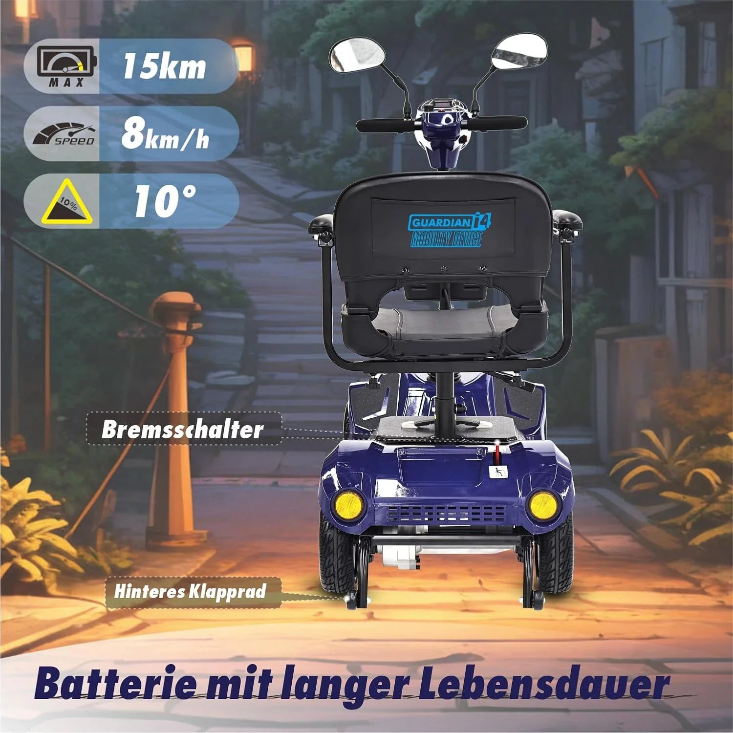 2025 Scooter eléctrico de 4 ruedas – silla de ruedas motorizada compacta y eficiente para adultos y personas mayores