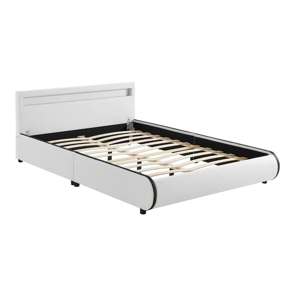 2025 Cama tapizada Sevilla 140x200 cm en blanco