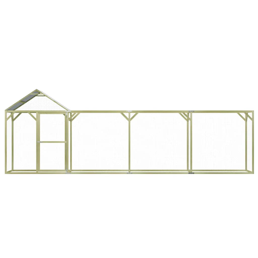 2025 Gallinero exterior 6 x 1,5 x 2 m – Recinto seguro de madera impregnada para aves y pequeños animales