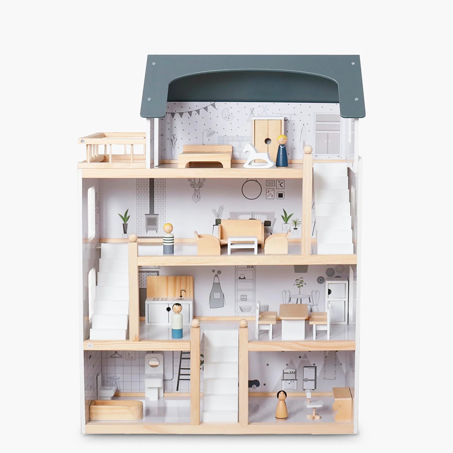 2025 Casita de Muñecas Infantil de Madera Agustina Multicolor