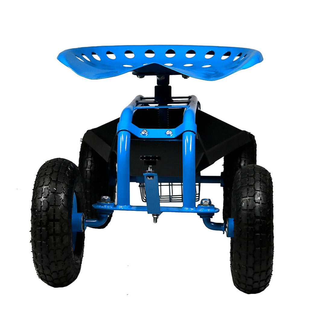 2025 Carrito de Jardín Rodante Sunnydaze con Asiento de Trabajo y Manillar de Dirección