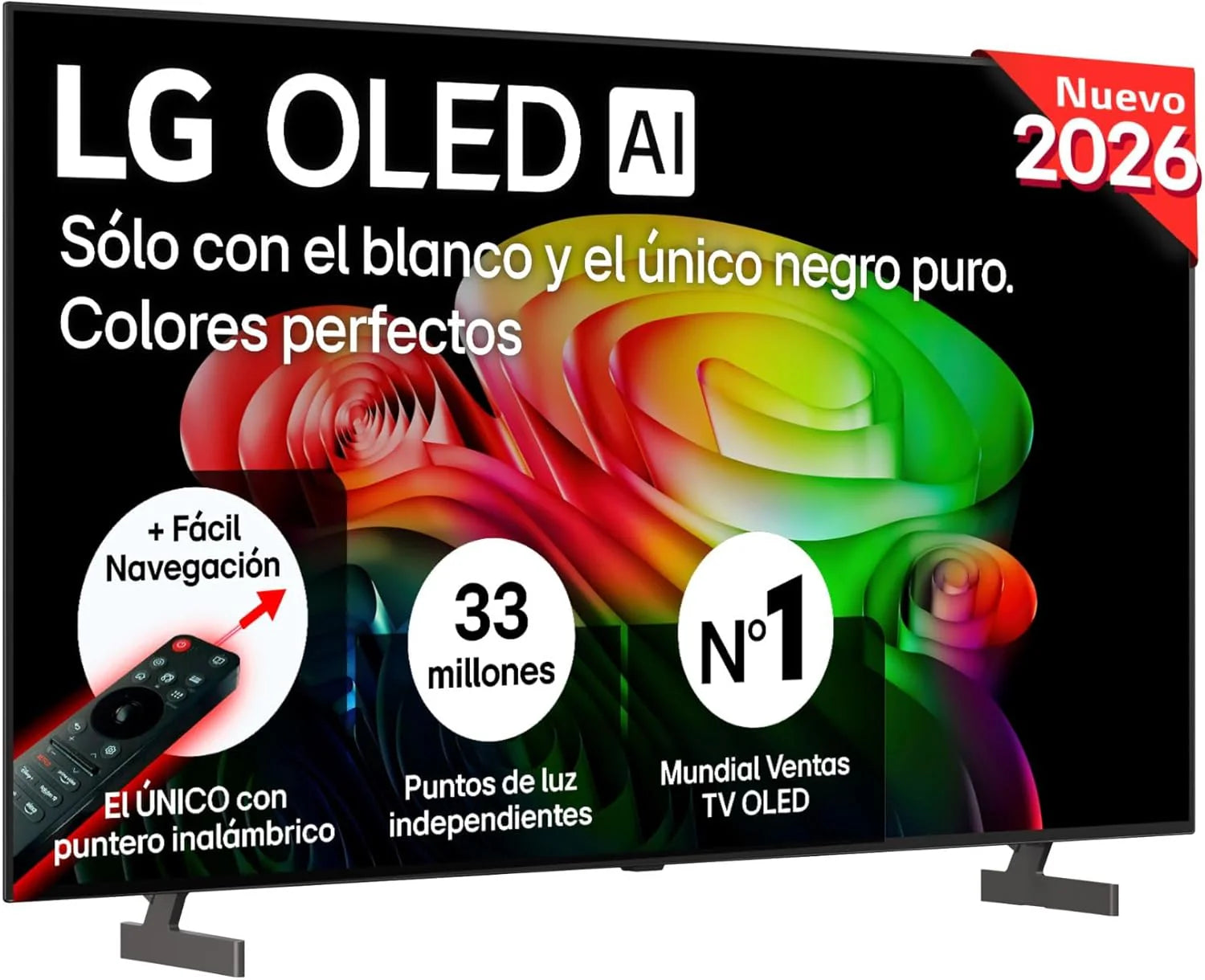 LG OLED65C54LA - TV 65", OLED EVO 4K, Smart TV AI C5, WebOS 25, Super Upscaling, Dolby Vision and Dolby Atmos, AMD FreeSync, Alexa/Google Assistant, Black