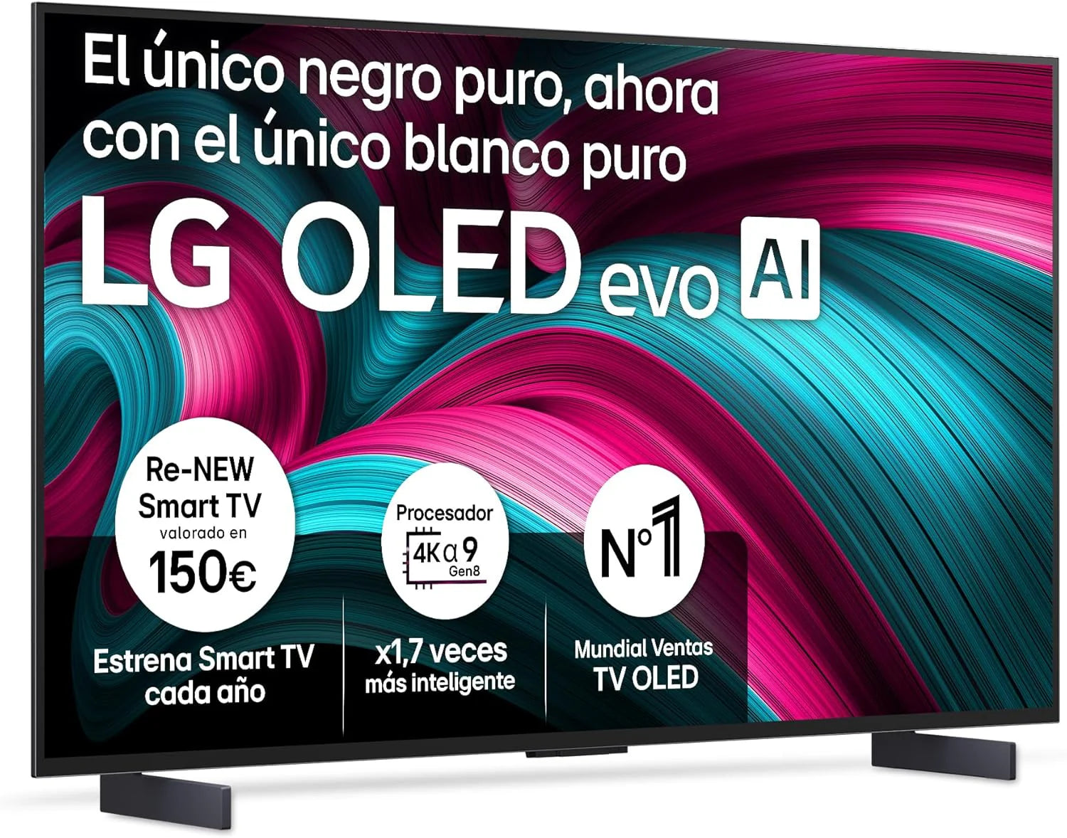 LG OLED65C54LA - TV 65", OLED EVO 4K, Smart TV AI C5, WebOS 25, Super Upscaling, Dolby Vision and Dolby Atmos, AMD FreeSync, Alexa/Google Assistant, Black