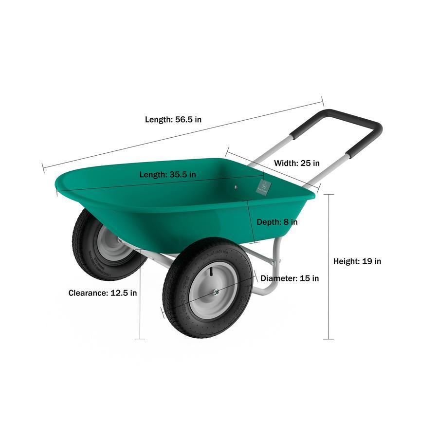 2025 Carretilla de Dos Ruedas, Gran Capacidad, Carro Utilitario Volteable para Jardinería, Paisajismo, Mantenimiento de Césped y Bricolaje