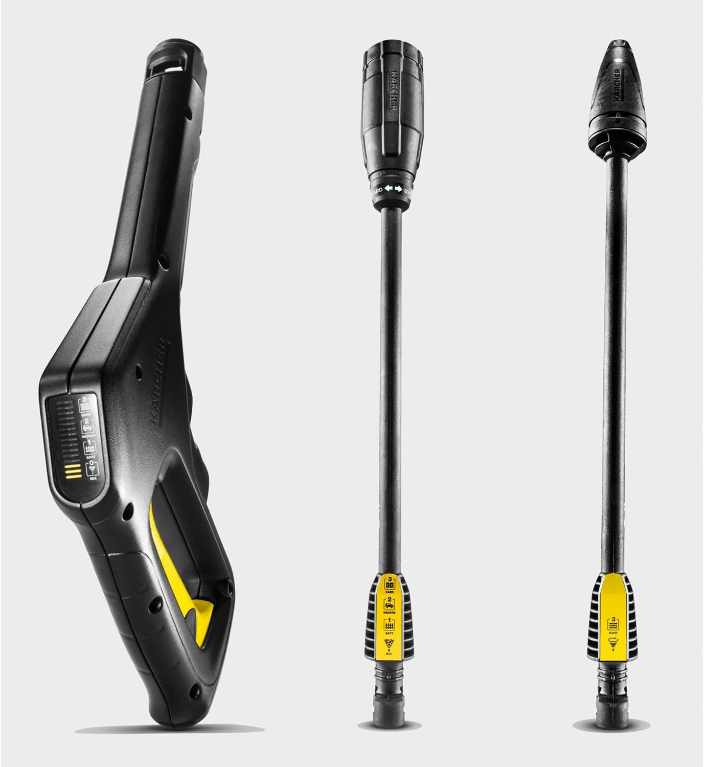 Kärcher K 3 Power Control pressure washer, pressure: 120 bar, flow rate: 380 l/h, yield: 25 m²/h, water filter, weight: 4.4 kg, high-pressure gun and hose, lance, turbo nozzle
