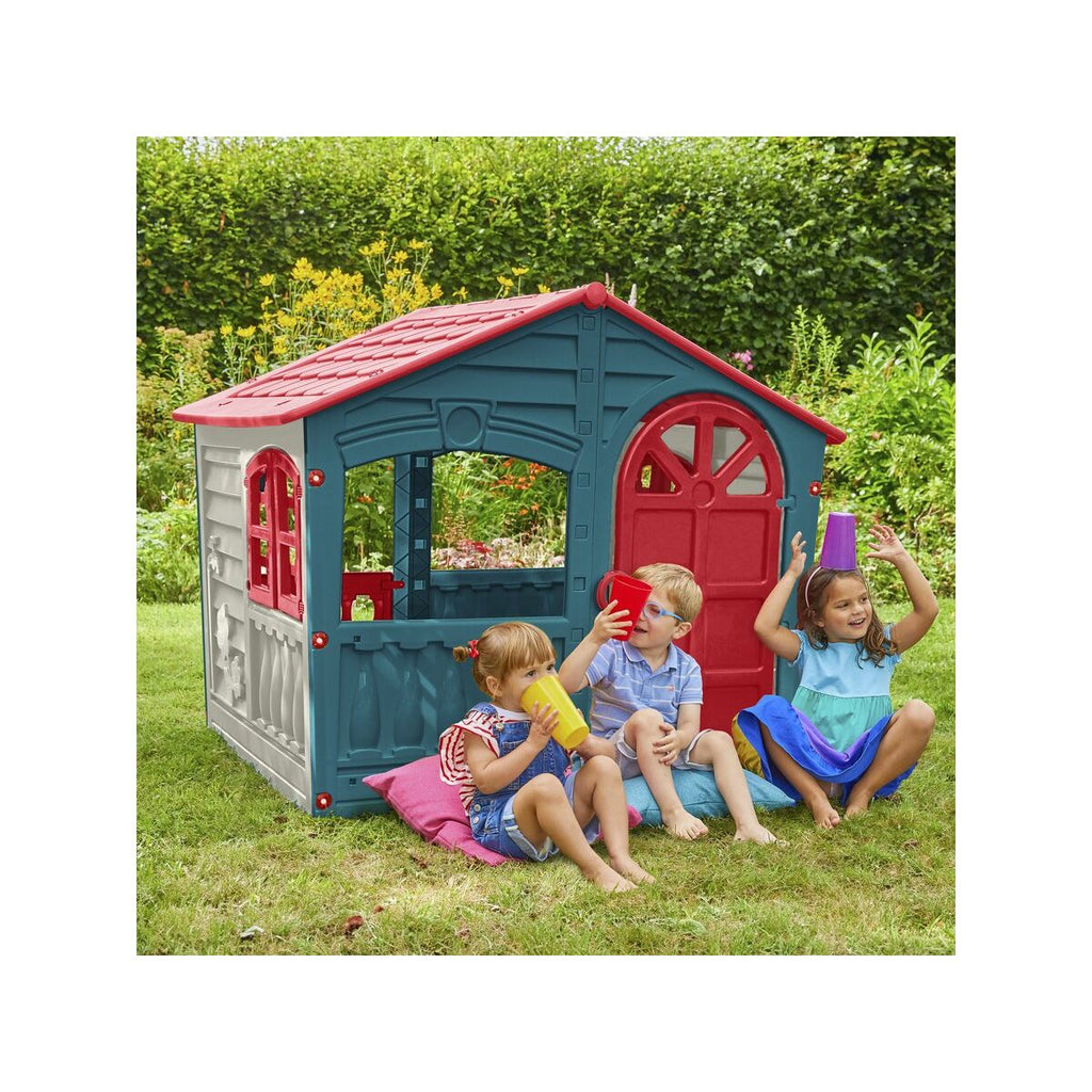 Casita Para Niños De Plastico "fun" - 1,40 X 1,11 X 1,15 M - Azul