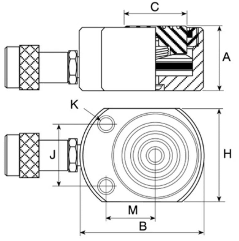 2025 Cilindro hidráulico de carrera corta (30 toneladas, 53 mm) – Modelo YG-30D