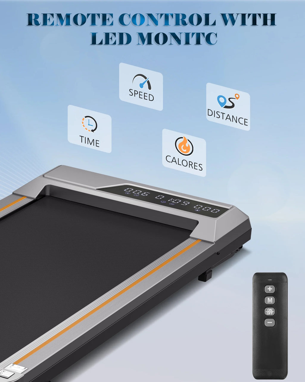 Cinta de correr Naipo 2,5 CV para uso doméstico con pantalla LCD, ruedas de transporte y capacidad máxima de 120 kg.
