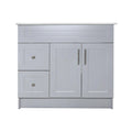 Mueble de tocador de MDF gris de 36" con 2 cajones