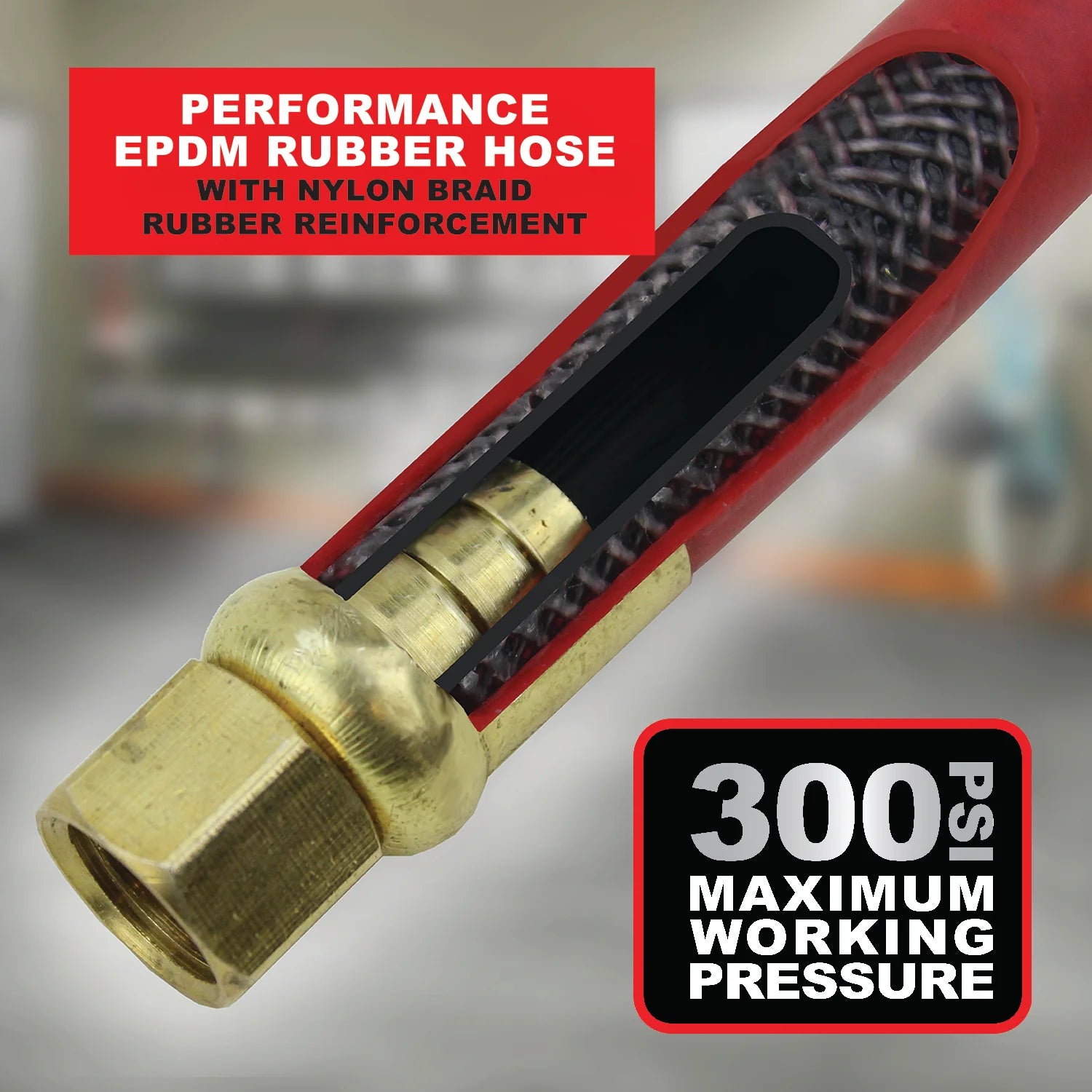 2025 Enrollador Automático de Doble Brazo de Acero con Manguera de Goma de 1/2" x 15 m – Máx. 300 PSI