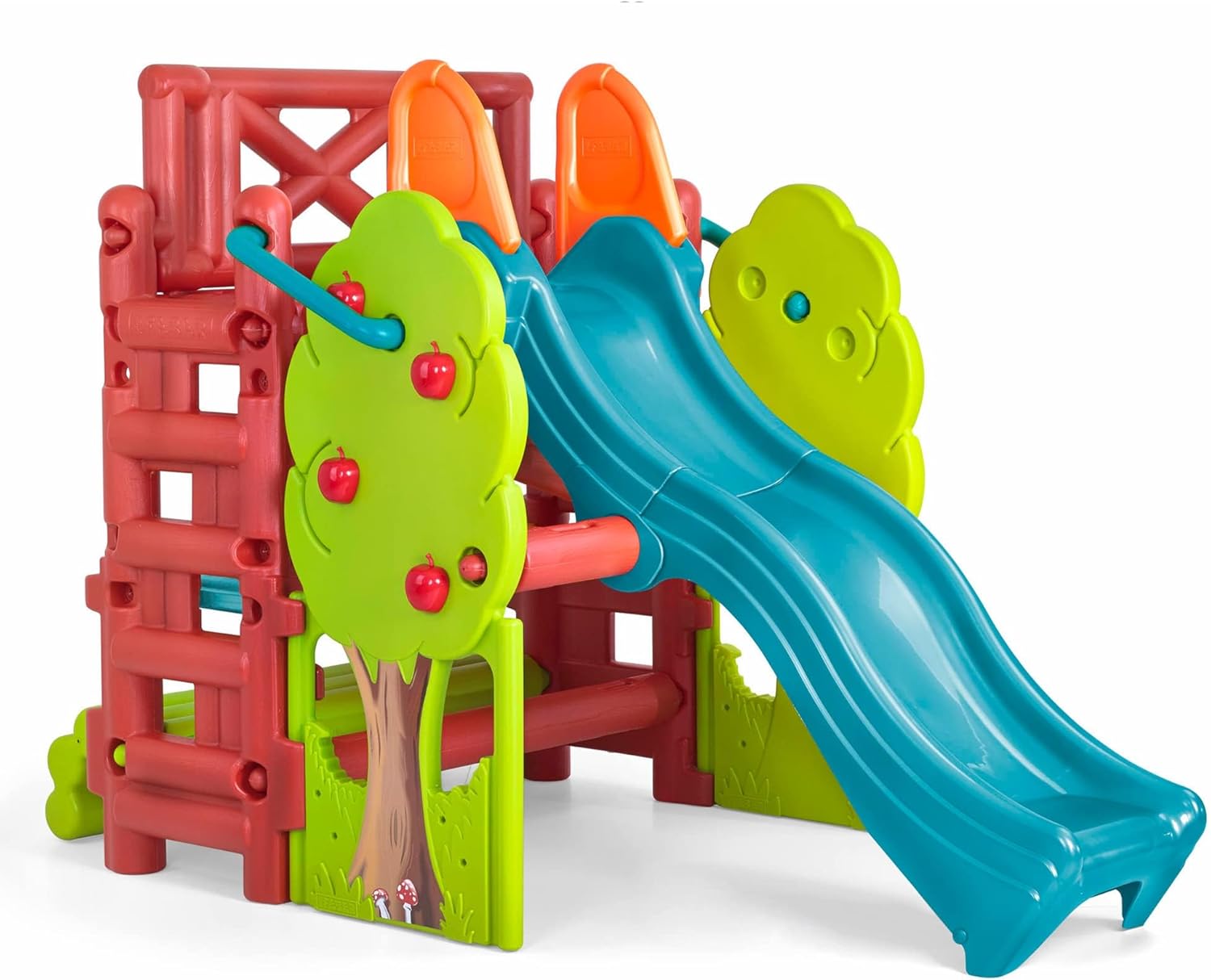 FEBER - Wood House, Centro de Actividades en el Bosque con Tobogán y Mesa Convertible en Arenero, Colores Luminosos y Resistentes a la Luz, Fácil Montaje, Niños de 3 a 8 años, Famosa (800009590)