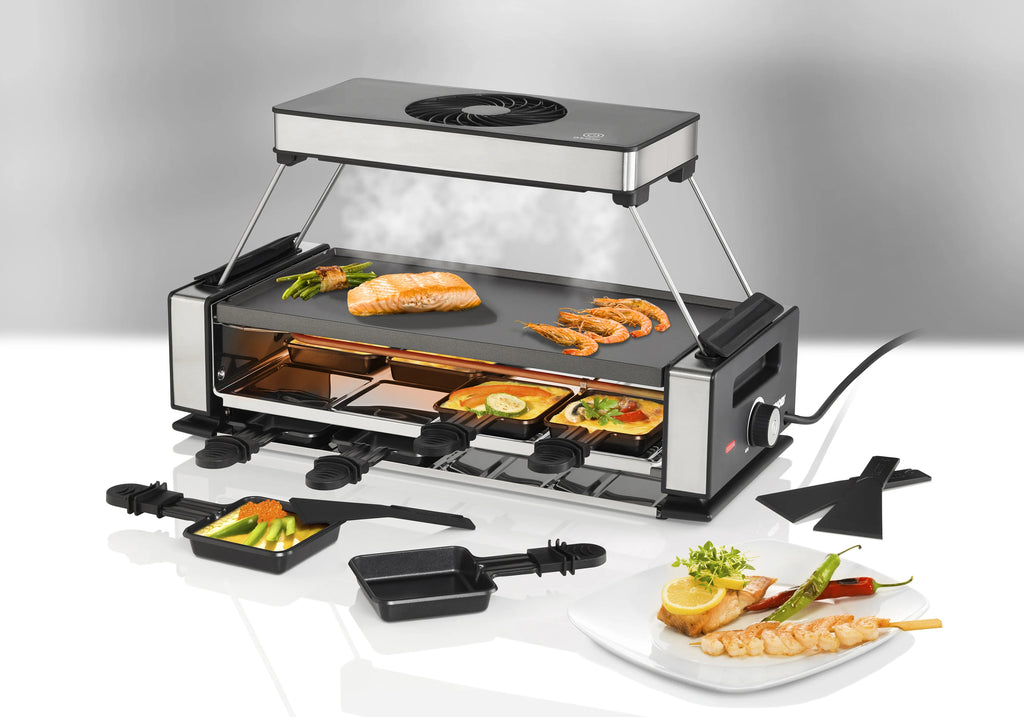 2025 Raclette Smokeless con libro de recetas – Raclette sin humo con tecnología Smokeless
