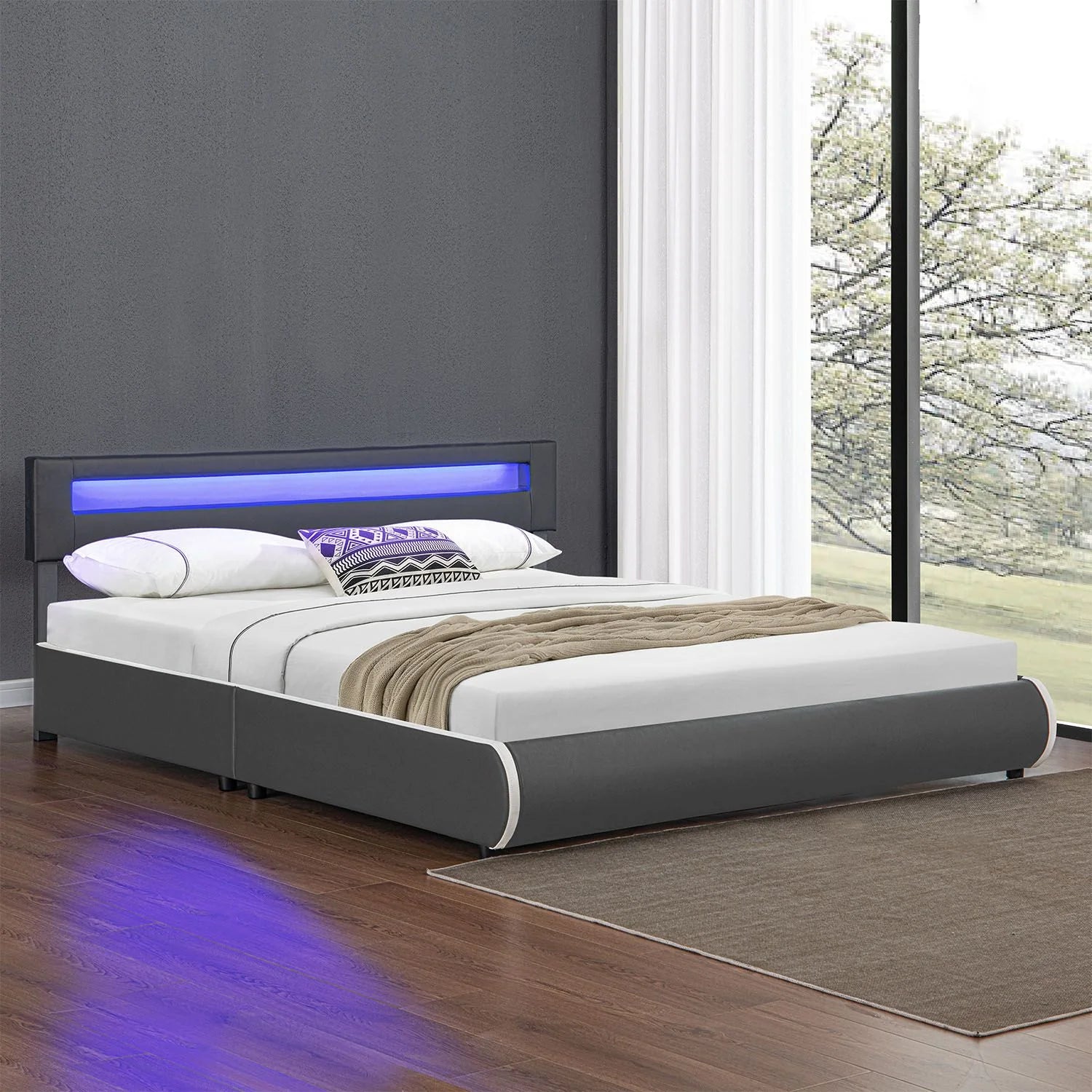 2025 Cama tapizada Sevilla 140x200 cm en blanco