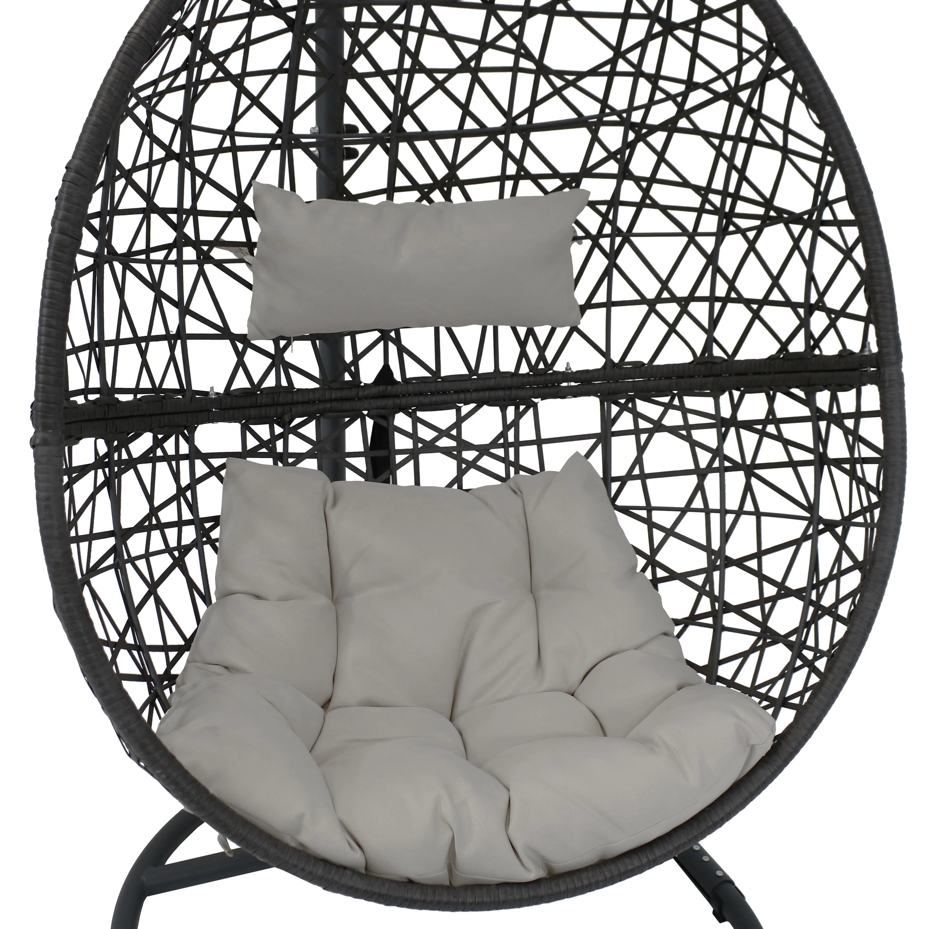 2025 Silla Colgante Sunnydaze Caroline en Forma de Huevo con Estructura de Acero y Cojín