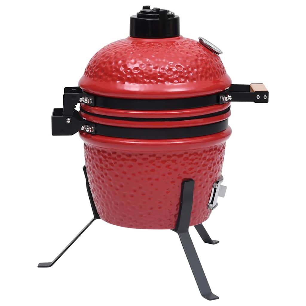 2025 Parrilla y ahumador Kamado de cerámica 56 cm con indicador de temperatura rojo BBQ
