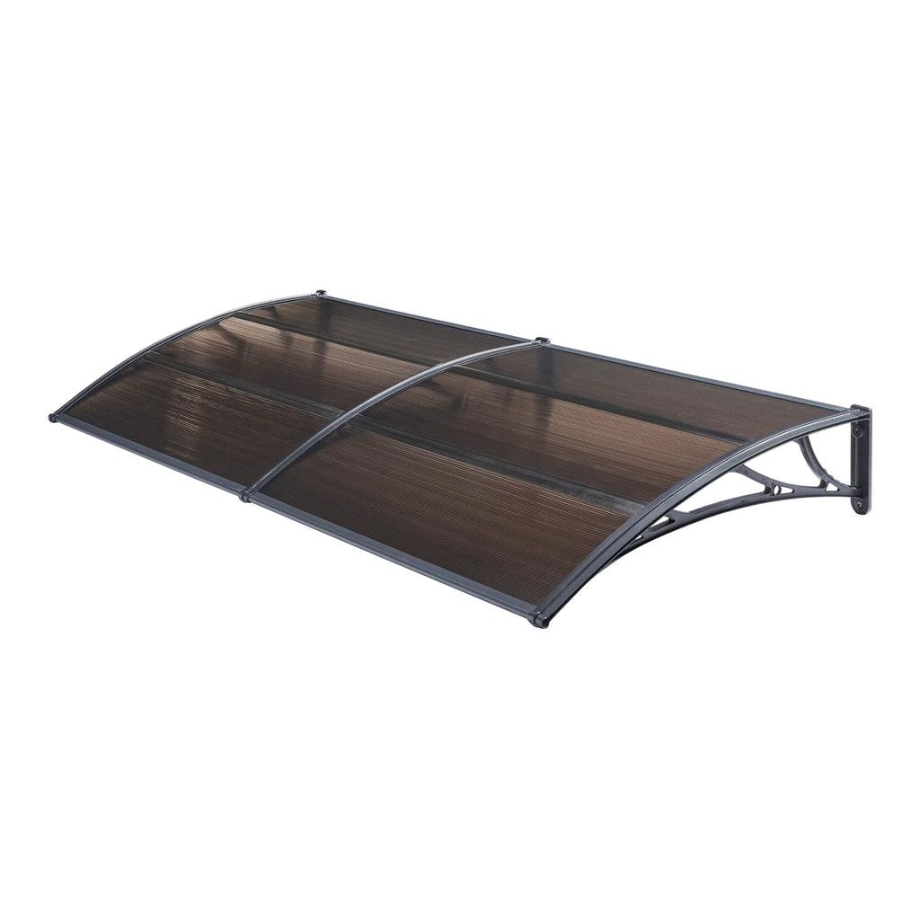2025 Marquesina de diseño para puerta de entrada, marquesina de bienvenida resistente a la intemperie 200 x 100 cm, negro y marrón